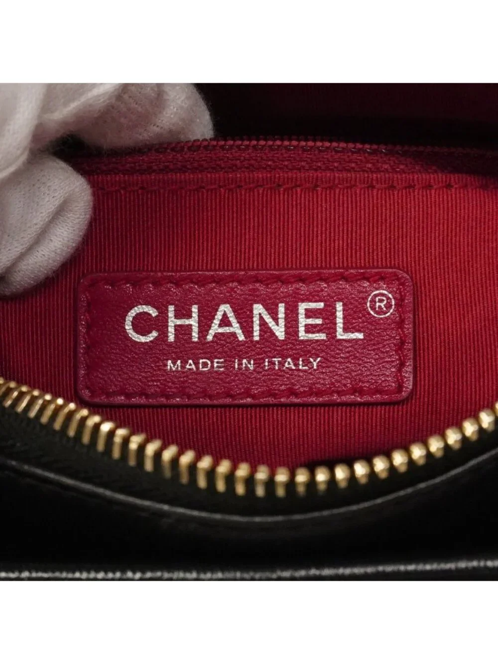 Chanel Shoulder Bag Gabrielle Leather Black Gold Silver